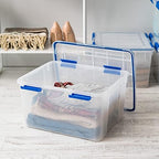 IRIS USA 2-Pack 44 Qt Storage Bins with Gasket Lids, Clear/Blue - Image 3