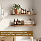 Dreamland Floating Shelves for Wall, 27.5 Inch Long Shelves, Wall Decor for Bedroom, Kitchen, Living Room & Book Storage, Mounted Floating Shelf with Invisible Brackets, Set of 2, Rustic Brown - Image 4