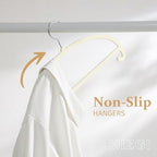 MIZGI 50 Pack Ivory Velvet Hangers - No Shoulder Bumps, Heavy Duty Non-Slip Chrome Hooks for Jackets, Coats, Pants - Image 4