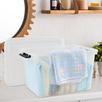Bringer 4-Pack Clear Plastic Latching Box, 18 L Storage Bin with Handle - Image 4
