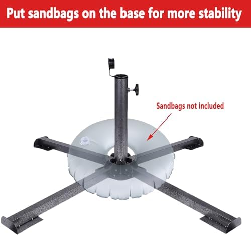 Foldable Patio Sun Shade Anchor Holder Adjustable Portable Beach Anchor Heavy Duty Tempered Iron Outdoor Patio Umbrella Base Holder - Image 4