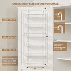 Delamu Adjustable Over the Door Pantry Organizer, 6-Tier Metal Pantry Organization and Storage for Kitchen, Hanging Spice Rack Seasoning Shelves, Cabinet Door Organizer for Easy Install, 16" - Image 2