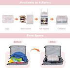 Surblue Hanging Shelves Travel Storage Bag Compression Packing Cube for Suitcase Collapsible with Extension Layer Large Capacity, Pink,XL - Image 3