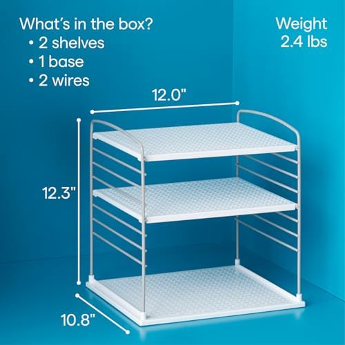 YouCopia UpSpace Cabinet Box Organizer, Adjustable Kitchen and Pantry Shelf for Plastic Wrap and Foil Storage, Extra Large, White - Image 4