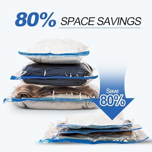 VMstr Vacuum Seal Bags for Clothing Travel, Vacuum Storage Bags with USB Electric Pump, Compression Space Saver for Luggage Suitcase 18 Combo Bags + USB Pump - Image 4