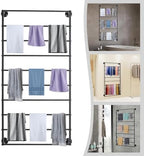 Wall Mounted Scarf Rack, 10-Layer Wrapping Paper Ribbon Organizer Scarves Tie & Scarf Rack Belts Towel Holder Necktie Hijab Display shelving Metal Racks for Flower Shop Retail Store home 23"×47" - Image 6