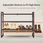 ELYKEN Expandable Shoe Rack for Closet, 3-Tier Metal Bronze Shoe Organizer - Image 5