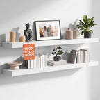 Homeforia 42 Inch Floating Shelves, High-End Solid Pine Wood, Set of 3 by Homeforia