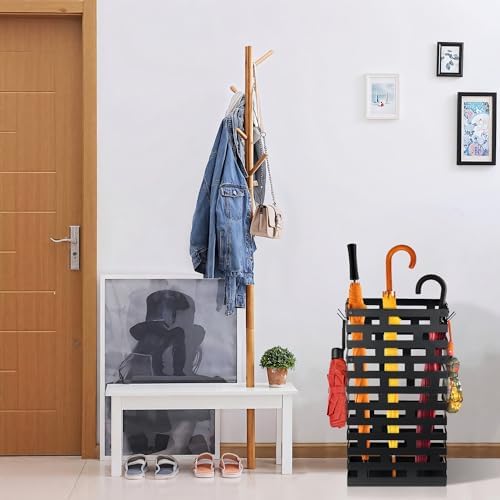 Invech 23 Inch Umbrella Holder for Indoor Entryway, Large Metal Umbrella Stand with Removable Water Tray and Hooks, Umbrella Rack Storage for Home, Office, Hotel - Image 5