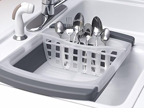 PrepWorks Collapsible Dish Drainer - Space-Saving, Expandable Dish Rack for Drying Plates, Cups, and Kitchen Utensils, Extends from 16.5" to 26.75" to Fit Over Most Sinks - Image 2
