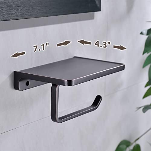 Oil Rubbed Bronze Toilet Paper Holder with Shelf - Image 6
