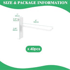 40Pcs 6" Gridwall Display Hooks Assortment Set, White Metal Grid Wall Panel Hanging Display Hook for Garage Shop Retail Storage, Wire Diameter 5mm/ 0.2” - Image 2