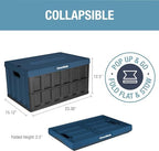 CleverMade Collapsible Storage Bins With Lids, 62L 3 Pack, 100 lb, Ocean - Image 2