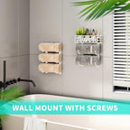 HapiRm Towel Racks for Bathroom Storage - 6 Tier Over The Door & Wall Mount Rolled Towel Storage Organizer Holder with Metal Shelf Basket for Small Bathroom, Camper, Rv - White, Patented - Image 5