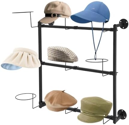 9Pcs Hat Hooks Wire Grid Wall Hat Holder, 3 Tier Hat Display Multiple Hooks for Gridwall for Retail Cloth Wardrobe Capacity 22.05 lbs by Unknown