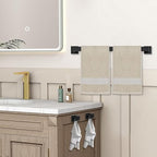 JOPOFI 2 Piece Towel Bar - 23.6 Inch Bathroom Towel Holder - Matte Black - Image 3