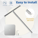 RUACQ T-Shape Hand Towel Holder Stand, 16inch, Chrome - Image 3