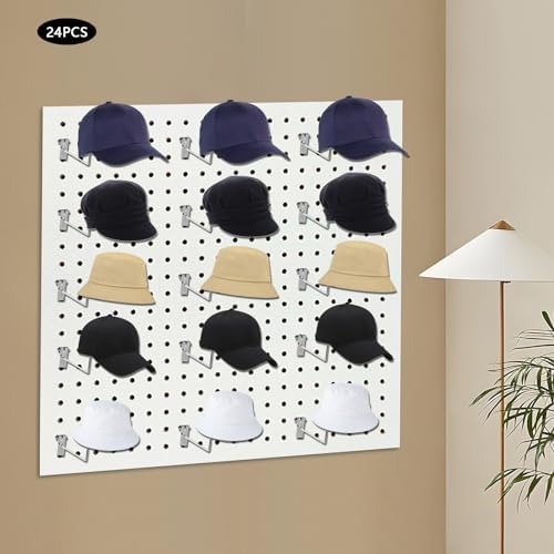 24Pcs Multiple Hooks for Gridwall Hat Display, Wire Grid Wall Hat Hooks, Hat Holder for Retail Cloth Wardrobe - Image 4