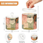 Orange Pink Cat Qtip Holder Waterproof Dustproof Apothecary Jars with Lids For Bathroom Cotton Swabs Makeup Sponges Floss Picks Bath Salts 2 Pack - Image 3