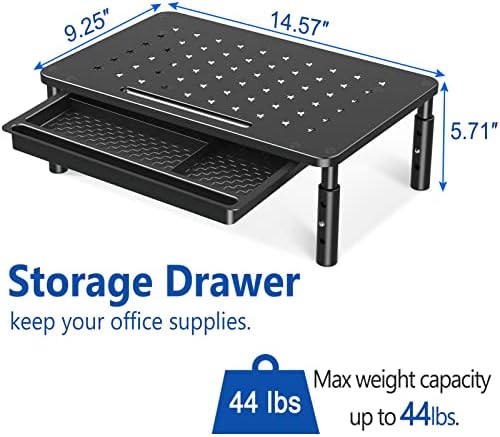Zimilar 2 Pack Monitor Stand Riser with Drawer, 3 Height Adjustable - Image 4