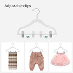 SONGMICS 30 Pack Baby Hangers, Non-Slip Pants Hangers with Clips - Image 4