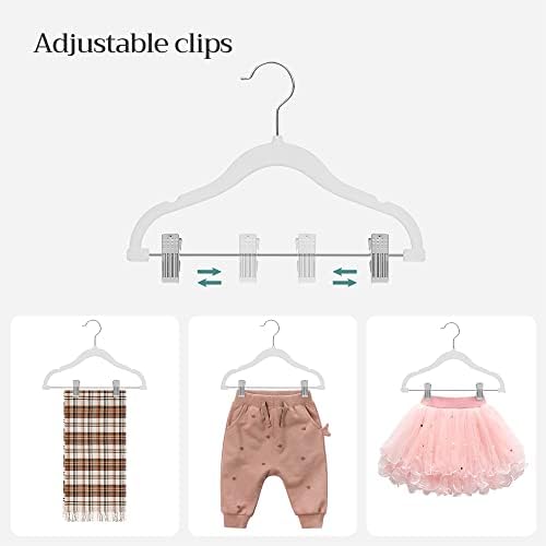 SONGMICS 30 Pack Baby Hangers, Non-Slip Pants Hangers with Clips - Image 4