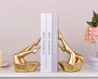 Gold Legs Sculpture Bookends for Shelves, Modern Resin Book Ends Decorative - Image 6
