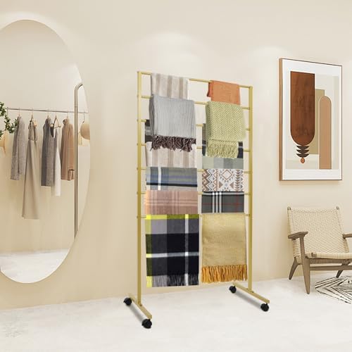 7 Tiers Rolling Display Tie & Scarf Rack Towel Belt Hanger - Image 2