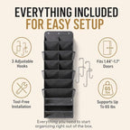 HOMELUX THEORY Hanging Shoe Organizer for Closet, 8-Tier, 120D, Dark Gray - Image 5