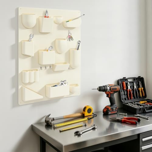 Creative Wall Storage Rack ABS Multi-Grid Storage (White) - Image 4