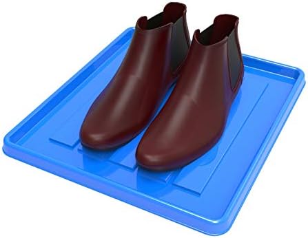 Storex School Locker - Office Cubicle Mini Boot and Shoe Tray, 12-3/8 x 11 x 7/8 Inches, Blue, 18-Pack, 00804U18C - Image 3