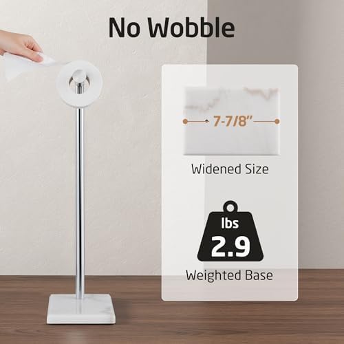 KES Freestanding Toilet Paper Holder, Marble Base, SUS304, Polished, 20.3in - Image 2