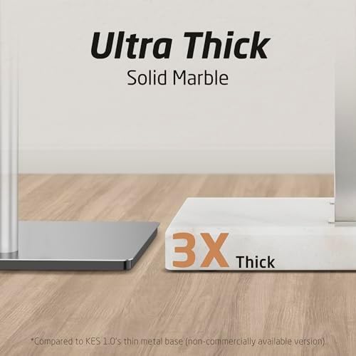 KES 37" H Standing Towel Rack, Heavy Marble Base, Brushed Finish - Image 4