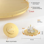 Oroyutor 16-Inch Oak Lazy Susan Organizer with Gold Metal Rail - Image 6