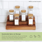 KitchenEdge 3-Tier Expandable Spice Rack Organizer, Acacia - Image 4