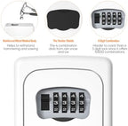 Key Lock Box Wall Mounted, Fayleeko 4 Digit Combination Lockbox for Outside, House Keys - 5 Keys Capacity, Key Safe Security Storage Lock Box for Indoor, Outdoor, Garage, Garden, Store (White, 2Pack) - Image 6