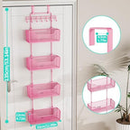 HapiRm Over Door Organizer Storage - Hanging Door Organizer with 4 Metal Large Capacity Baskets and Adjustable Coat Hook for Bathroom Bedroom Kitchen Pantry Closet Cabinet - Image 3