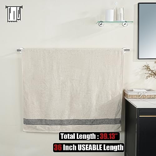 JQK Bath Towel Bar Chrome, 36 Inch 304 Stainless Steel Thicken 1mm Single Towel Rack for Bathroom, Towel Holder (Polished Chrome) Wall Mount, 39 in Total Length, TB110L36-CH - Image 3