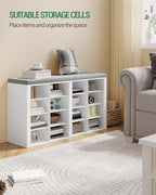 Hzuaneri Shoe Storage Bench with Cushion, Entryway 16-Cubby Shoe Rack - Image 4