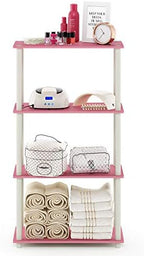Furinno Turn-N-Tube Toolless 4-Tier Storage Shelves, Pink - Image 6