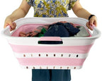 SAMMART 42L (11 gallon) Collapsible Plastic Laundry Basket - Foldable Pop Up Storage Container/Organizer - Space Saving Hamper/Basket (1, Wt/Cherry Pink) - Image 5