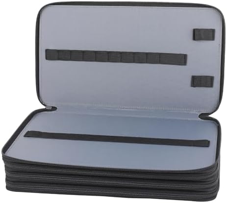 Vomgomfom 300 Slots Marker Case 4-Layer PU Leather, Handle, Solid Black - Image 5