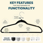 DEILSY™ Non-Velvet Black Plastic Hangers Slim Hangers 50 Pack for Closet - Image 4