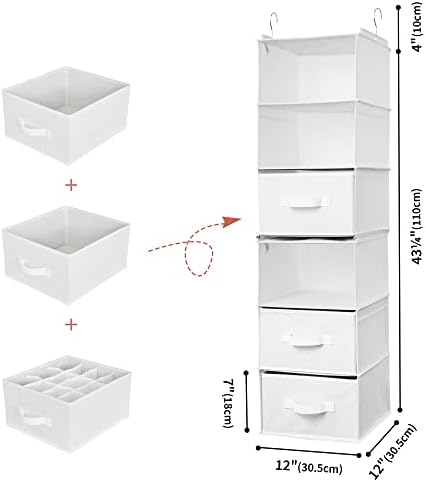 GRANNY SAYS Hanging Closet Organizer, 5 Drawers, 6 Shelves, 4 Pockets - Image 3