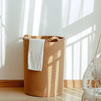 72L Cotton Woven Laundry Hamper,Laundry Basket for Blankets,Pillows,Toys,Shoes Tall Clothes Hamper Light Brown 22''H 16''D - Image 3