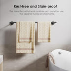 FORIOUS Towel Bar Towel Racks for Bathroom Wall 24" 2 Pack Matte Black - Image 7