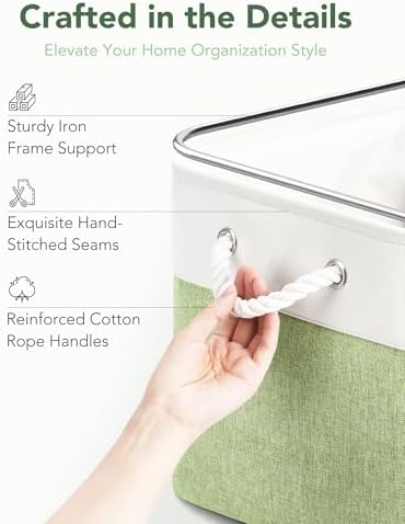 13x15x13 Inch Large Storage Bins with Cotton Rope Handles 6-Pack - Image 5