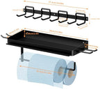 SUNTECH Garage Paper Towel Holder with Tool Hanger Wall Mount, Black - Image 4