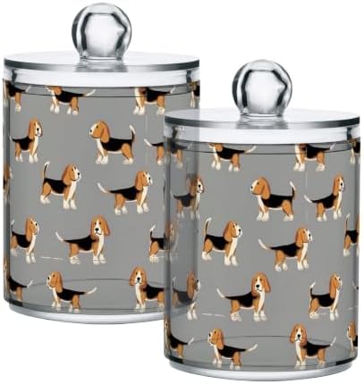 4 Pack orange black dog pattern Apothecary Jars with Lid by Unknown