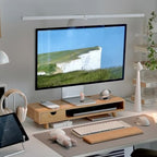 Bamboo Monitor Stand Riser with Drawer by Rocdeer
